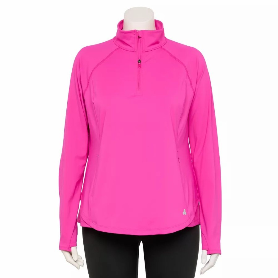 Clothing * | Plus Size Tek Gear Quarter-Zip Performance Jacket