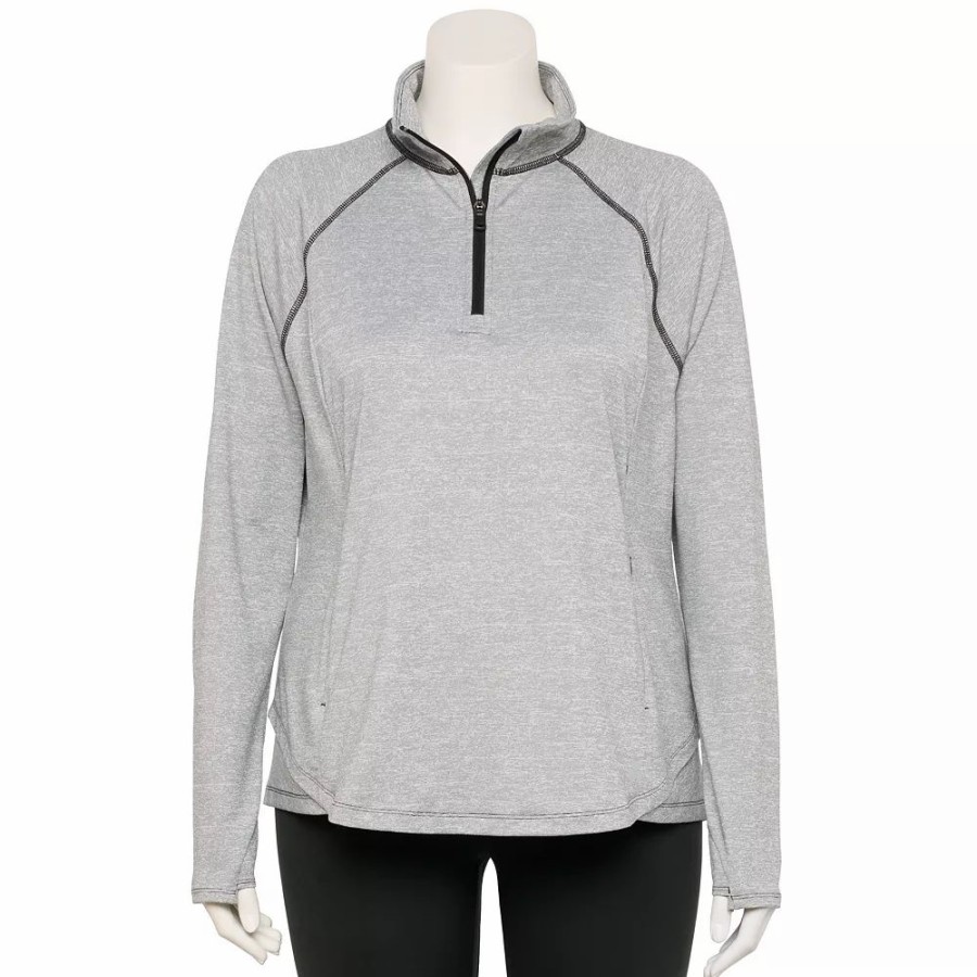 Clothing * | Plus Size Tek Gear Quarter-Zip Performance Jacket