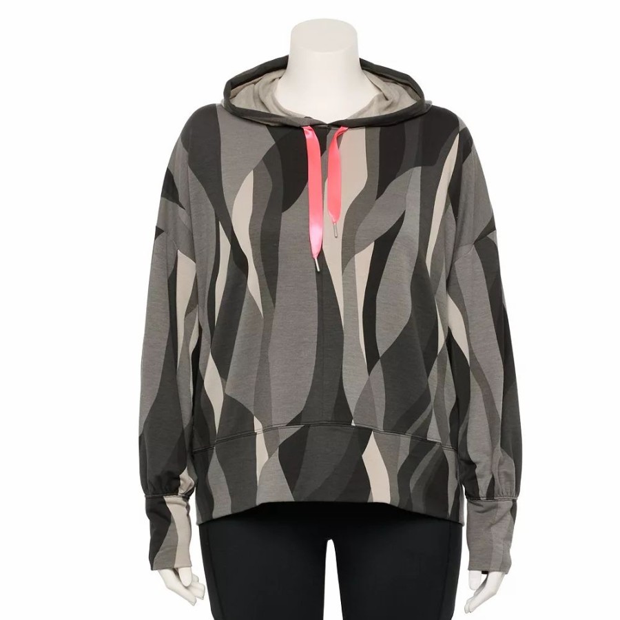 Clothing * | Plus Size Tek Gear French-Terry Cropped Hoodie