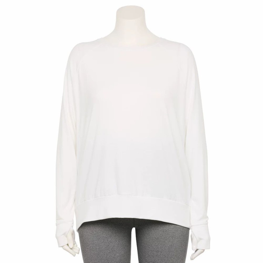 Clothing * | Plus Size Tek Gear Keyhole Back Long-Sleeve Tee