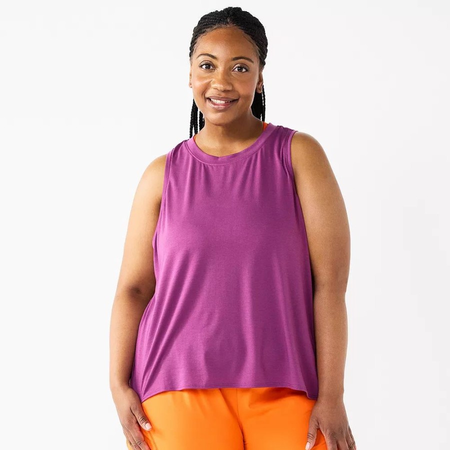 Clothing * | Plus Size Tek Gear Crop Tank