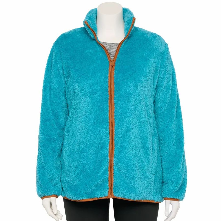 Clothing * | Plus Size Tek Gear Plush Zip-Up Jacket