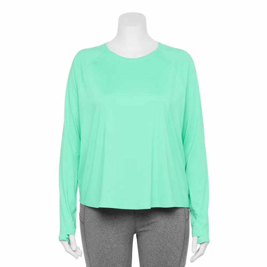 Clothing * | Plus Size Tek Gear Performance Long Sleeve Tee