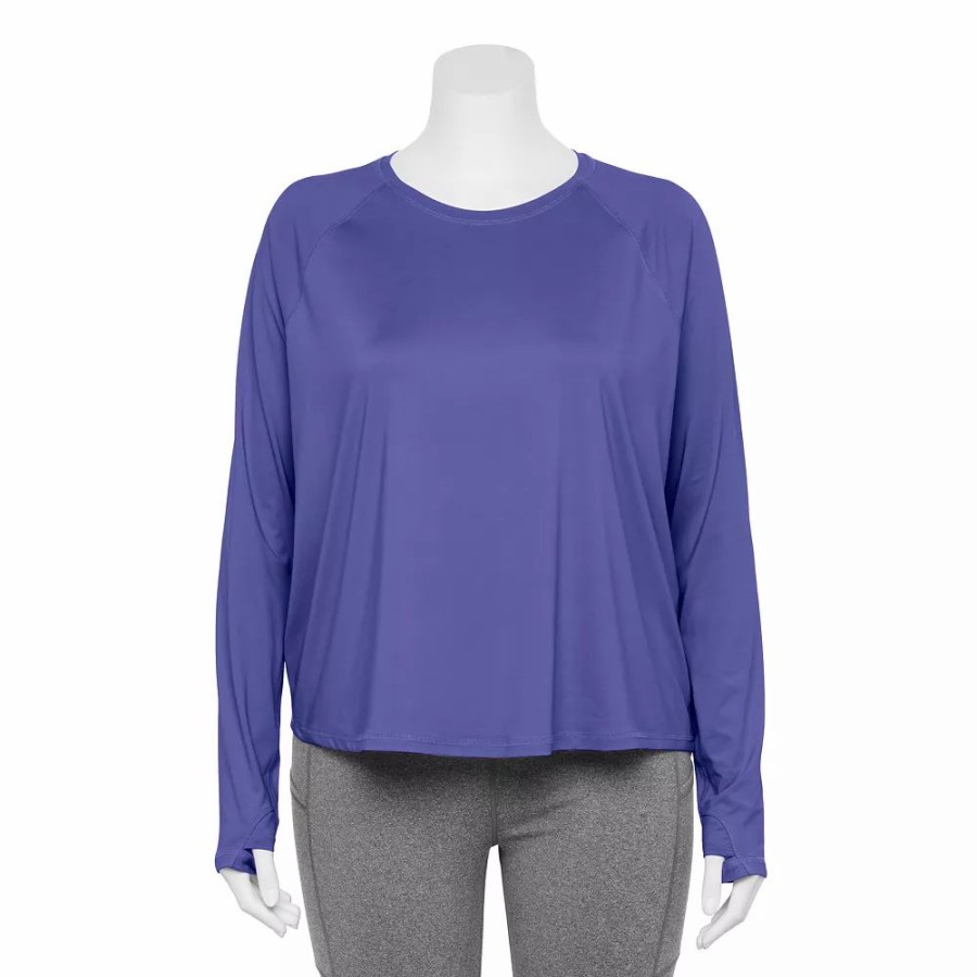 Clothing * | Plus Size Tek Gear Performance Long Sleeve Tee