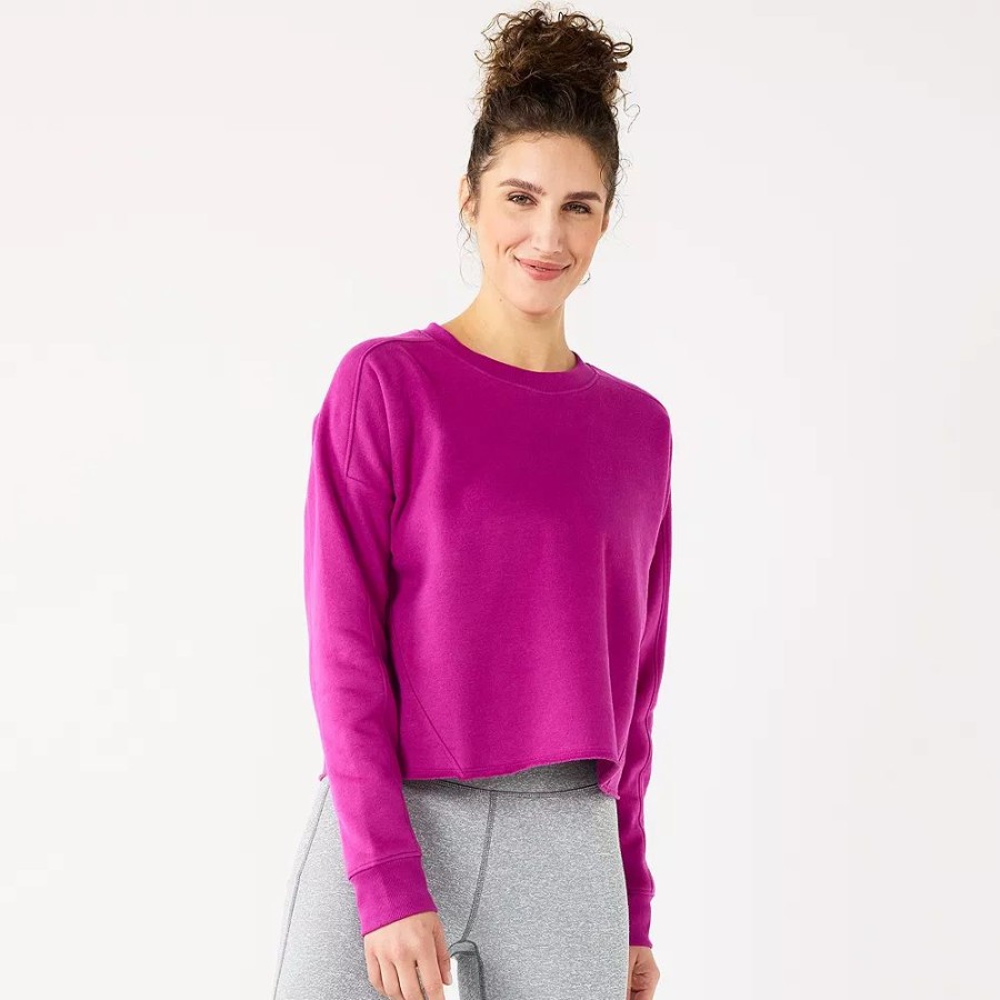 Clothing * | Women'S Tek Gear Ultrasoft Fleece Easy Crop Sweatshirt