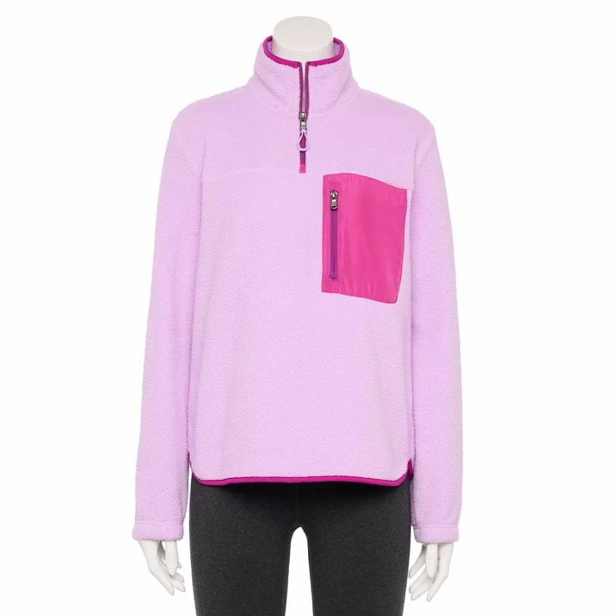 Clothing * | Women'S Tek Gear Quarter-Zip Sherpa Pullover