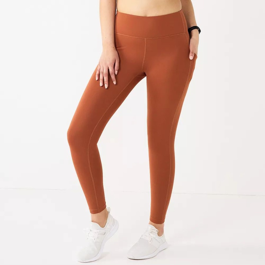 Clothing * | Women'S Tek Gear Ultrastretch High-Waisted Side Pocket 7/8 Leggings