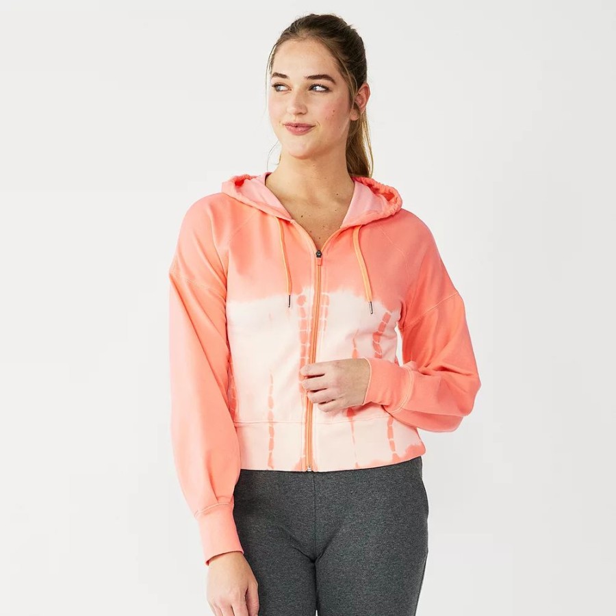 Clothing * | Women'S Tek Gear French Terry Crop Zip-Up Jacket