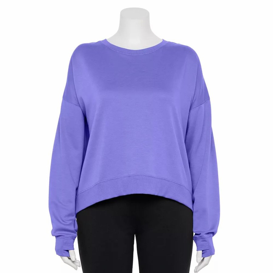 Clothing * | Plus Size Tek Gear Crewneck Fleece Sweatshirt