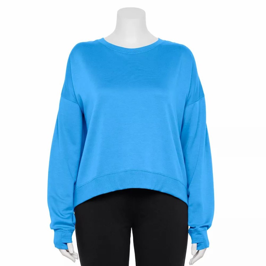 Clothing * | Plus Size Tek Gear Crewneck Fleece Sweatshirt