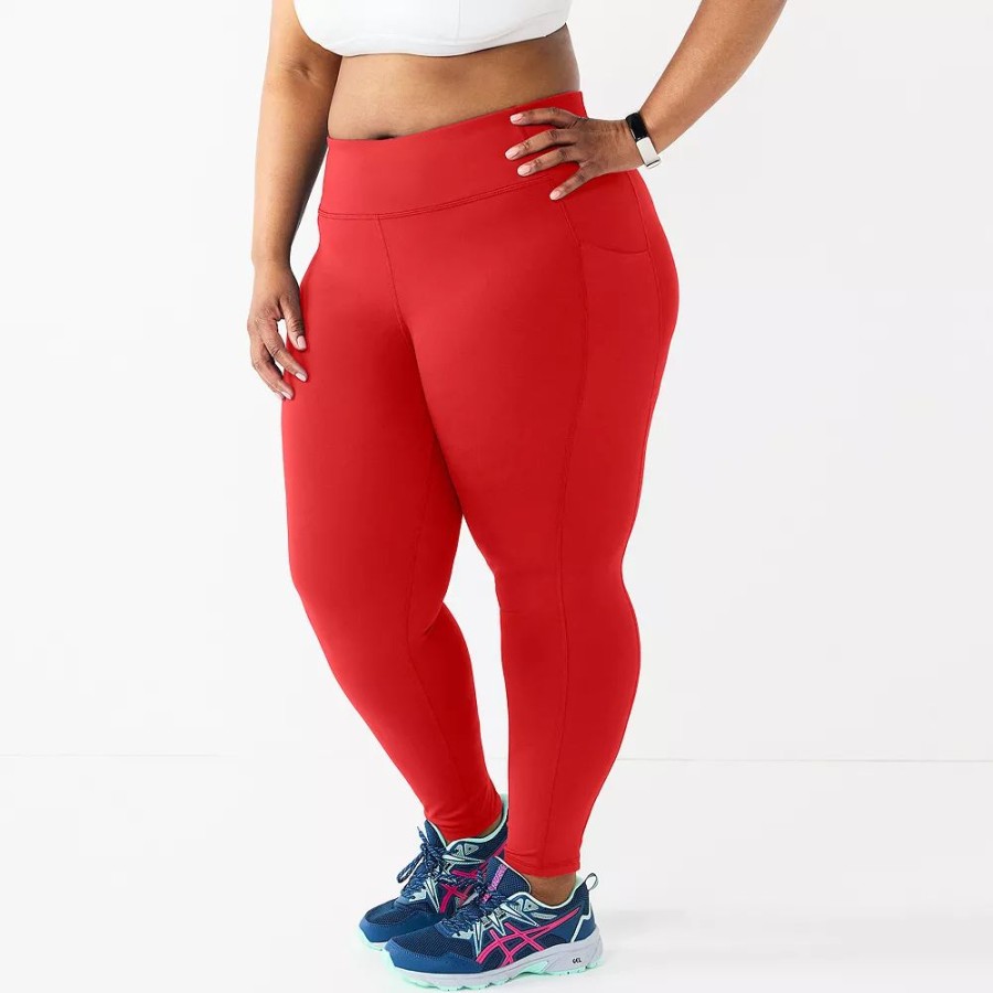 Clothing * | Plus Size Tek Gear Core High-Waisted Side Pocket 7/8 Leggings