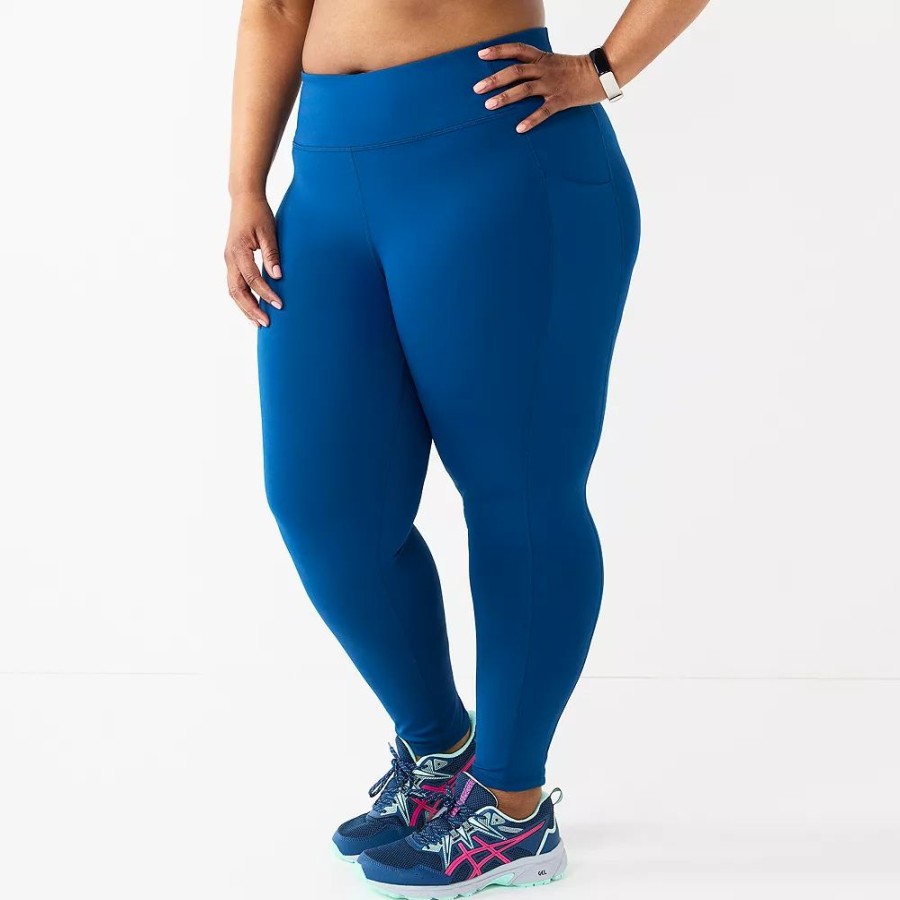 Clothing * | Plus Size Tek Gear Core High-Waisted Side Pocket 7/8 Leggings