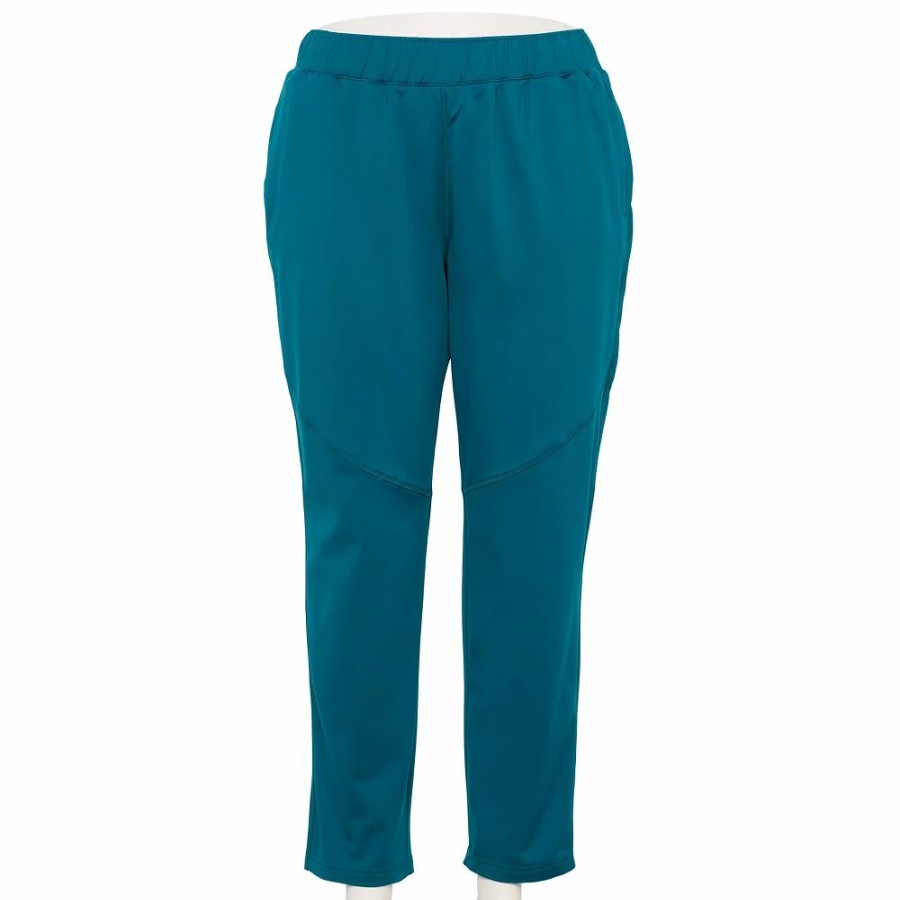 Clothing * | Plus Size Tek Gear Fleece-Lined Slim Fit Pants Night Life Teal