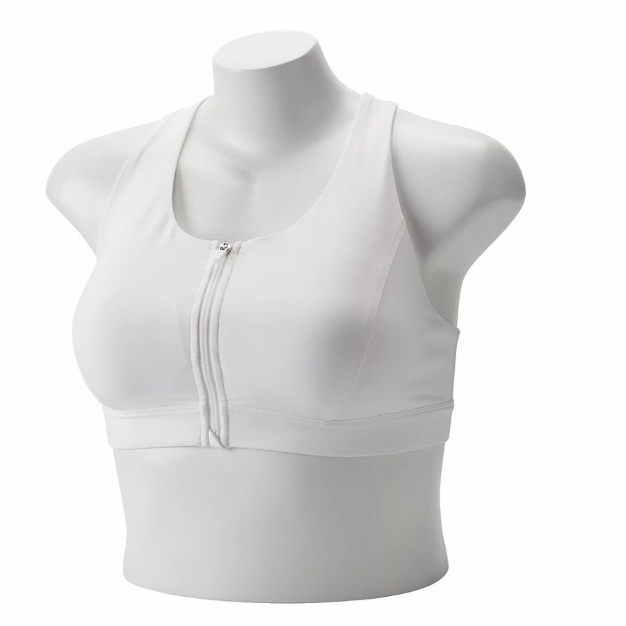 Clothing * | Plus Size Tek Gear Zip-Front Medium Impact Sports Bra