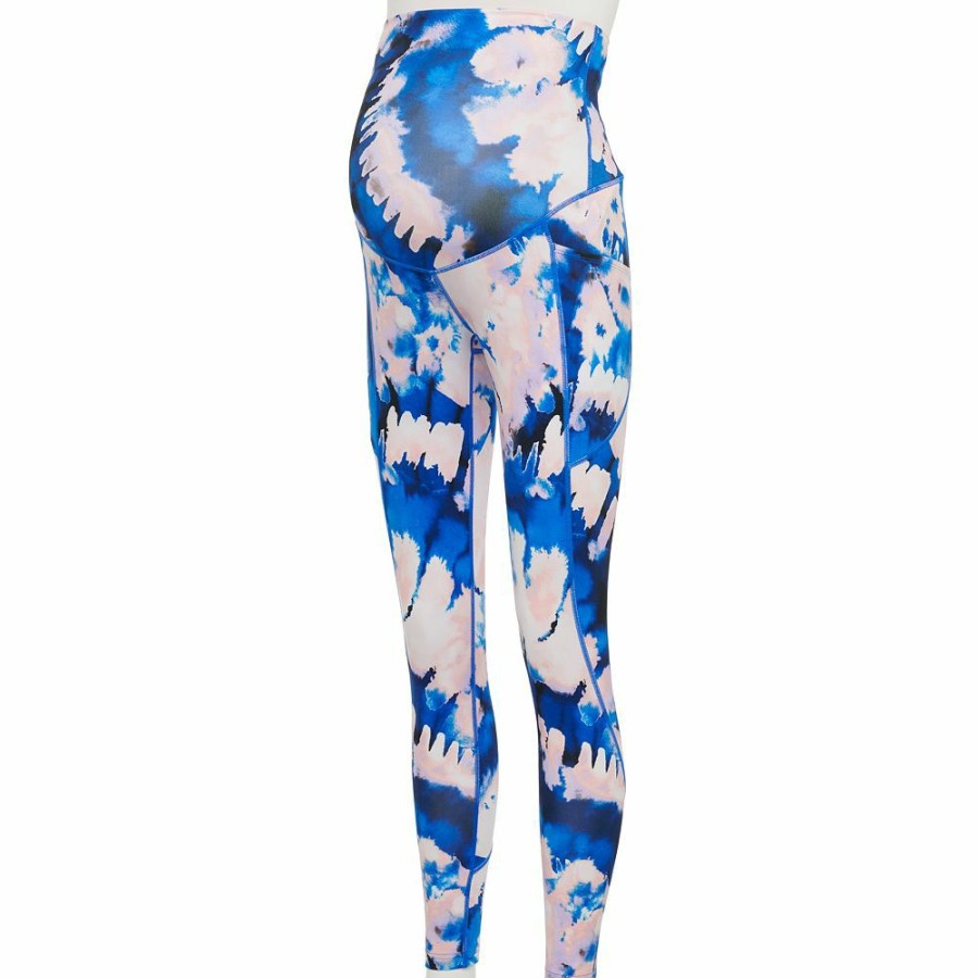 Clothing * | Maternity Tek Gear Workout Leggings Blue Tie Dye