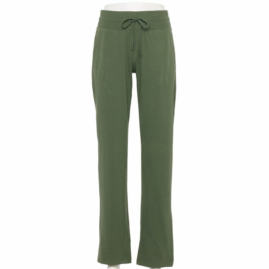 Clothing * | Women'S Tek Gear Essential Straight-Leg Pants Esta Olive