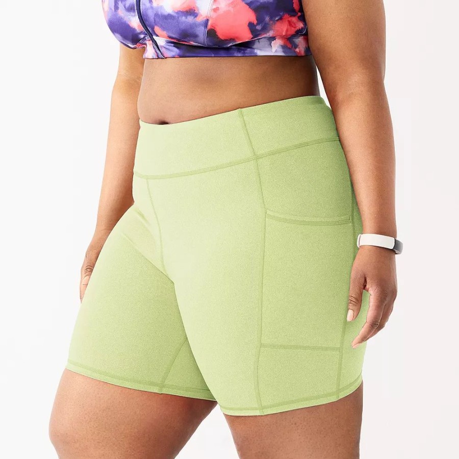 Clothing * | Plus Size Tek Gear 7-In. Brushed High-Waisted Bike Shorts