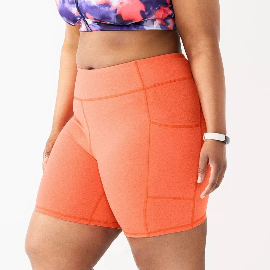 Clothing * | Plus Size Tek Gear 7-In. Brushed High-Waisted Bike Shorts