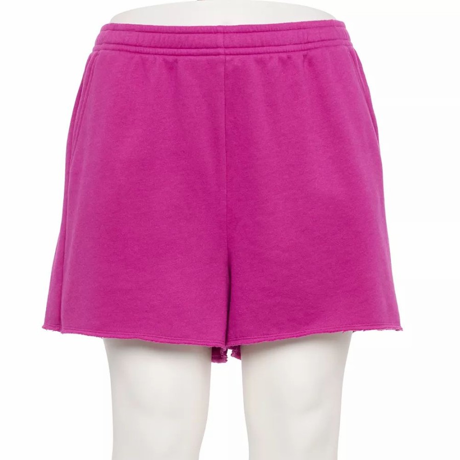 Clothing * | Plus Size Tek Gear Ultrasoft Fleece Raw-Hem Shorts