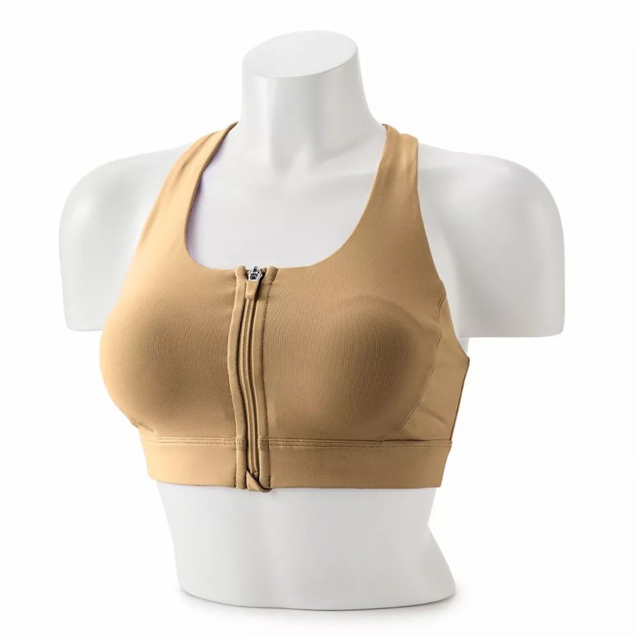 Clothing * | Tek Gear Zip-Front Medium-Impact Sports Bra