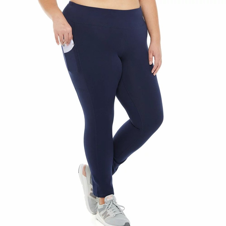 Clothing * | Plus Size Tek Gear Pocket High-Waisted 7/8 Leggings