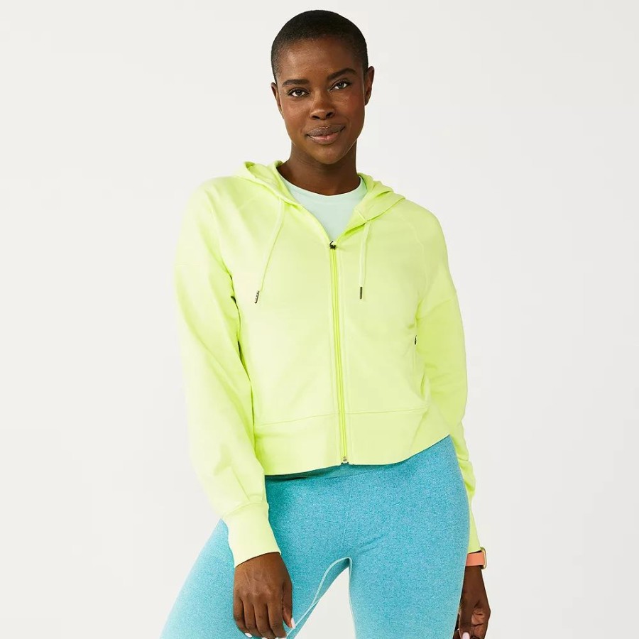 Clothing * | Women'S Tek Gear French Terry Crop Zip-Up Jacket