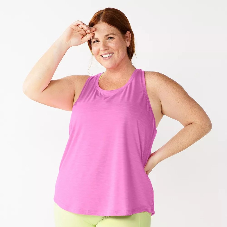 Clothing * | Plus Size Tek Gear Racerback Tank