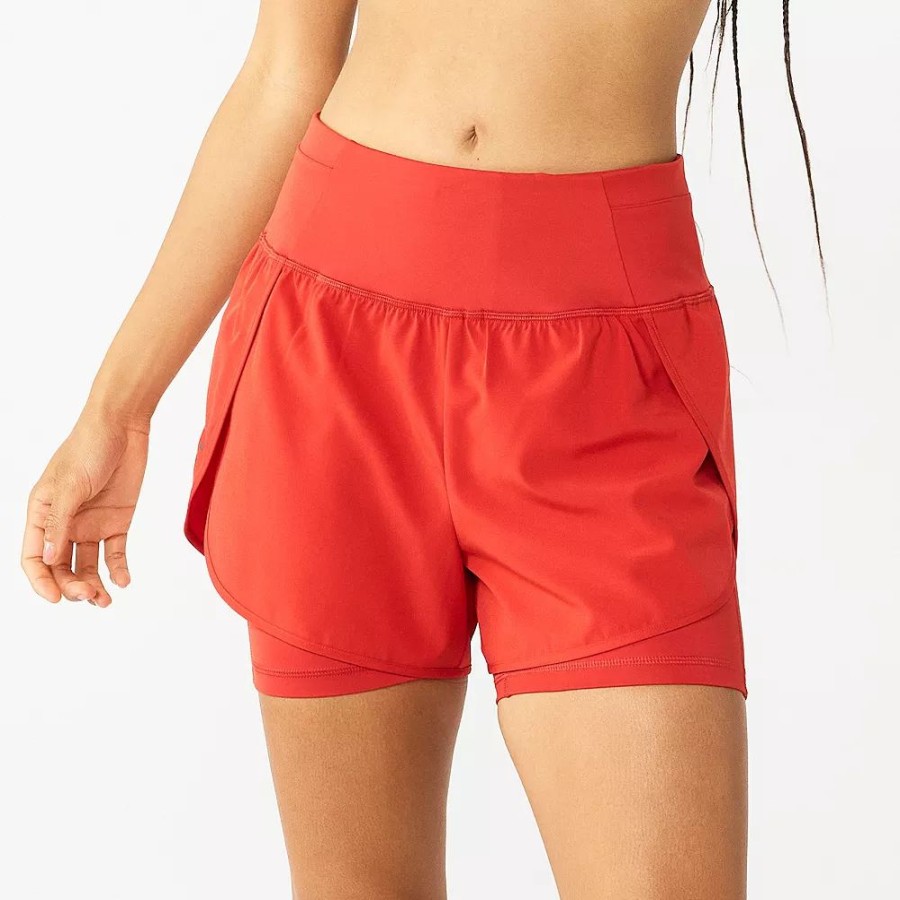 Clothing * | Women'S Tek Gear Layered Running Shorts