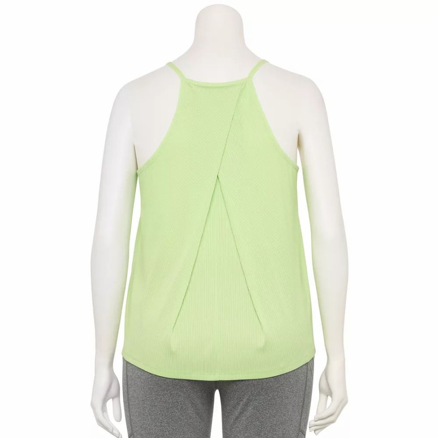 Clothing * | Plus Size Tek Gear Cross-Back Performance Tank Brisk Mint