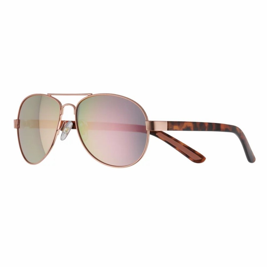 Accessories * | Women'S Tek Gear 58Mm Aviator Mirrored Lens Sunglasses