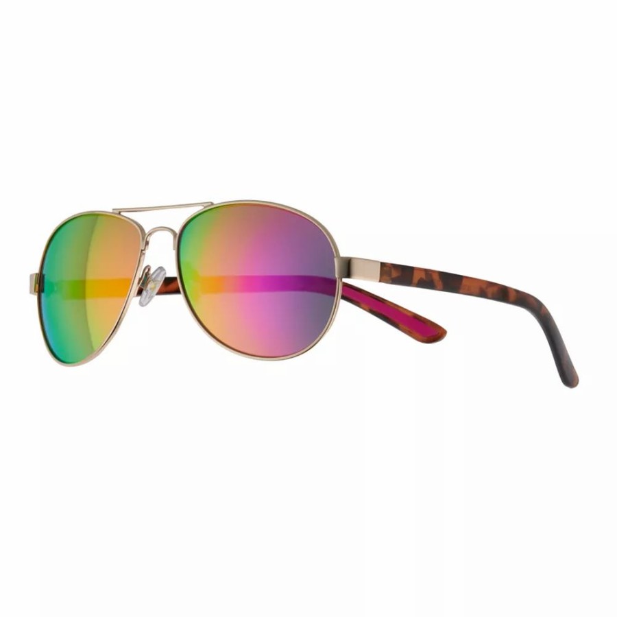 Accessories * | Women'S Tek Gear 58Mm Aviator Mirrored Lens Sunglasses