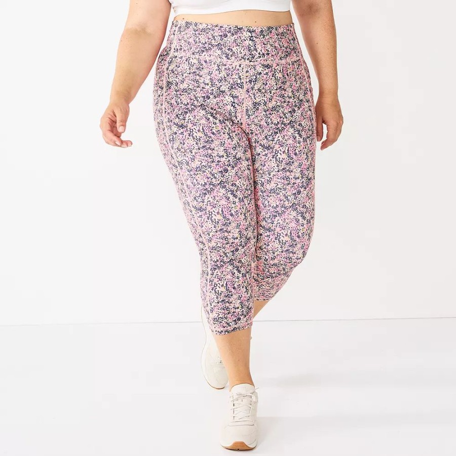 Clothing * | Plus Size Tek Gear Ultrastretch Pocket High-Waisted Capri Leggings