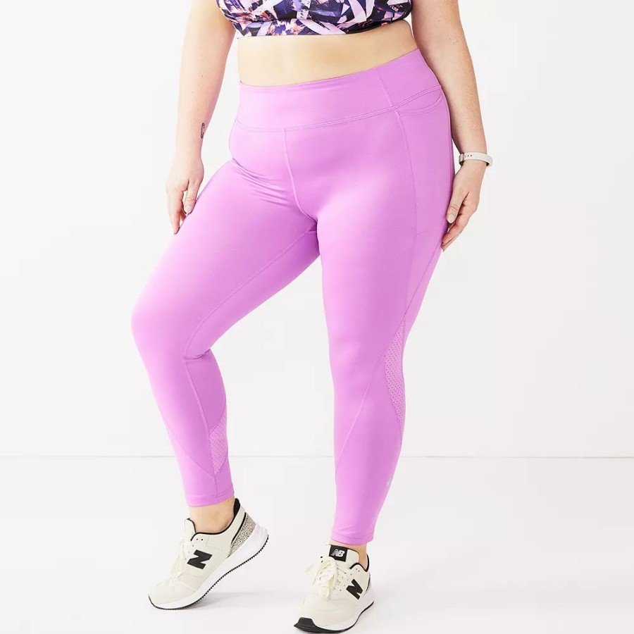 Clothing * | Plus Size Tek Gear Perforated High-Waisted 7/8 Leggings