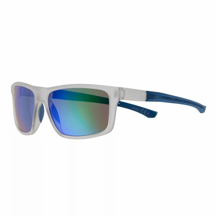 Accessories * | Women'S Tek Gear 60Mm Iridescent Wrap Mirrored Sunglasses