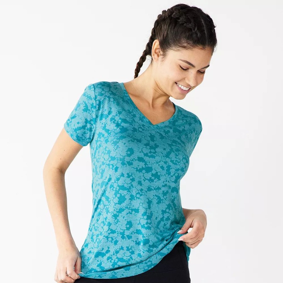 Clothing * | Petite Tek Gear Moisture-Wicking V-Neck Tee